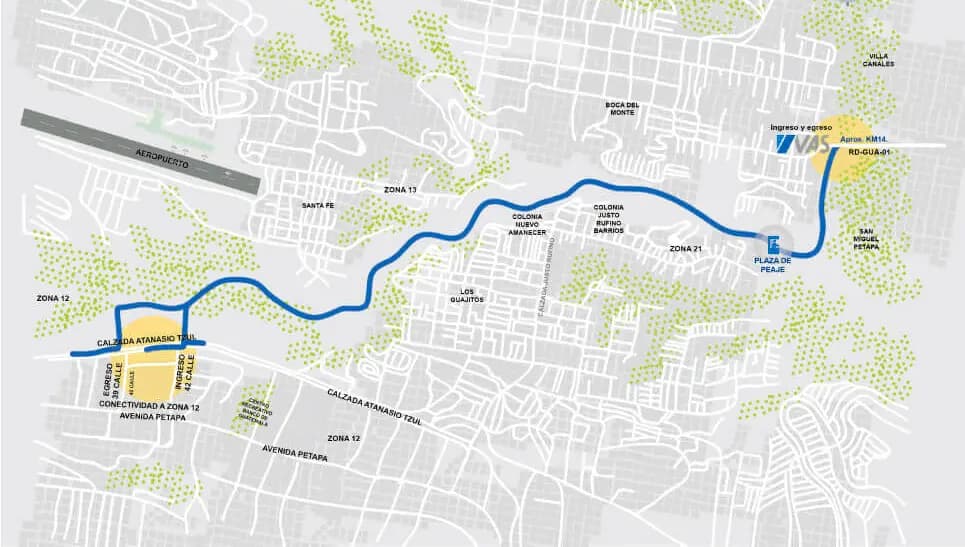 Mapa de ruta Ciudad de Guatemala